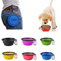Collapsible Silicone Pet Bowl With Carabiner